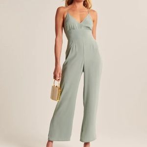 Abercrombie & Fitch Sleeveless Formal Jumpsuit (NWT) — Sage Green, Large